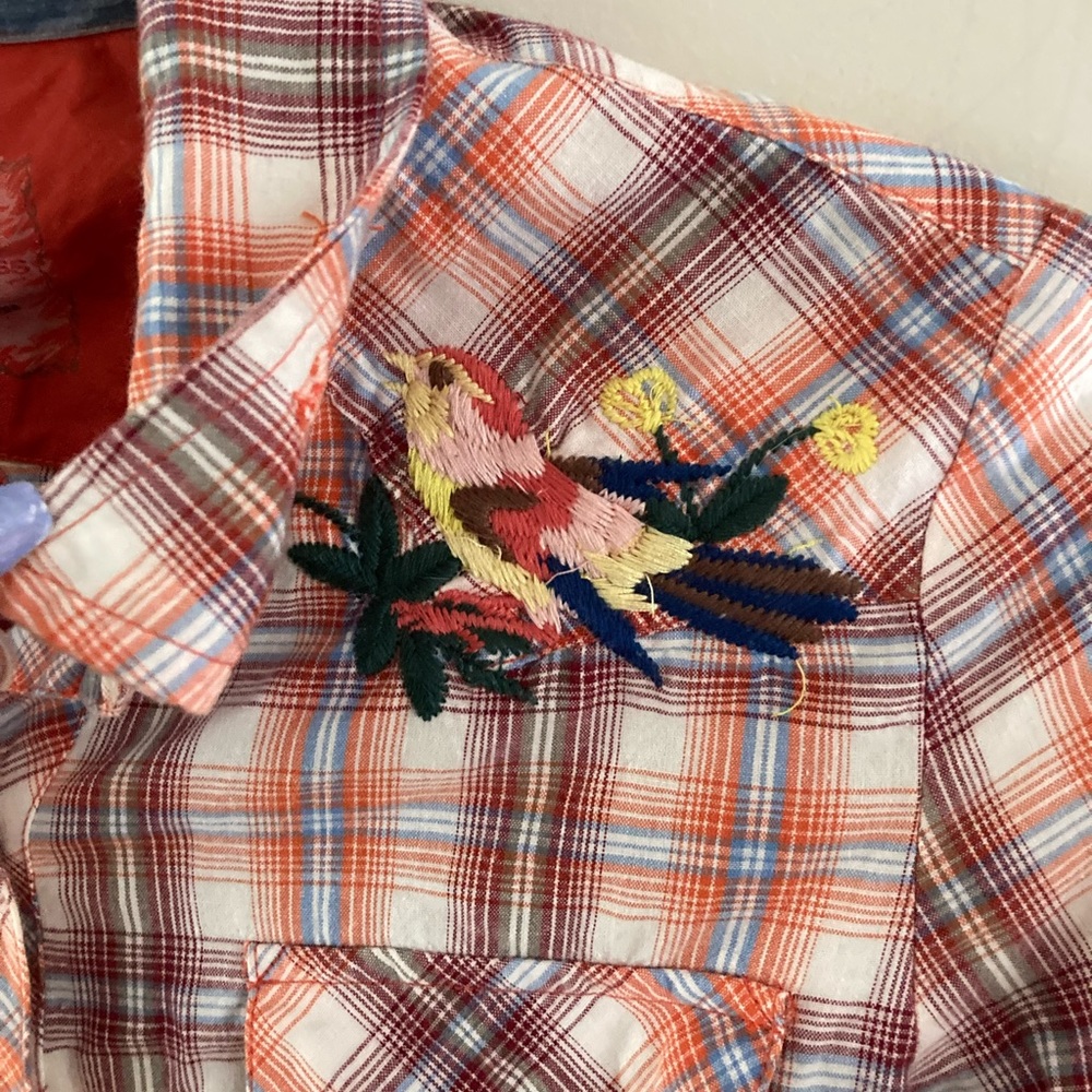 Beautiful plaid embroidered shirt